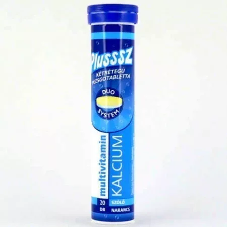 Plussz duo multivitamin+kalcium pezsgőtabletta 20 db - Bio és natúr étrendkiegészítők