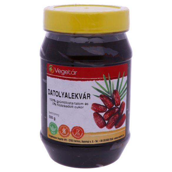 Gm vegetár datolyalekvár 100% gyülömcstartalom 0% hozzáadott cukor 500 g