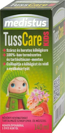MEDISTUS TUSSCARE SZIRUP GYEREK 140ML - Bio és natúr étrendkiegészítők