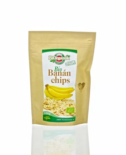 Biorganik bio banánchips 100 g - Bio és natúr élelmiszerek