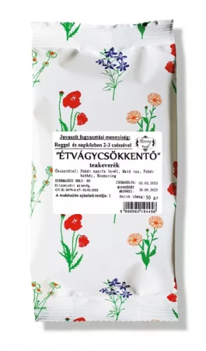GYÓGYFŰ "ÉTVÁGYCSÖKKENTŐ" TEAKEVERÉK 50 g - Bio és natúr élelmiszerek