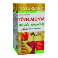 Naturland gyümölcstea tőzegáfonya-gyömbér narancshéj 20x2 g 40 g - Bio és natúr élelmiszerek