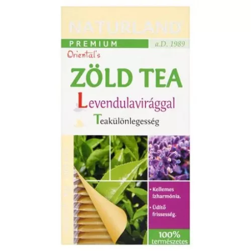 Naturland prémium zöld tea levendulavirággal 30 g - Bio és natúr élelmiszerek