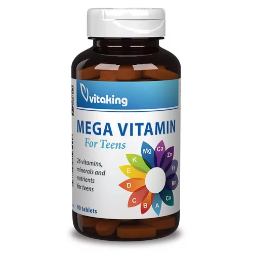 VITAKING MEGA VITAMIN TINÉDZSEREKNEK TABLETTA 90 db - Bio és natúr étrendkiegészítők
