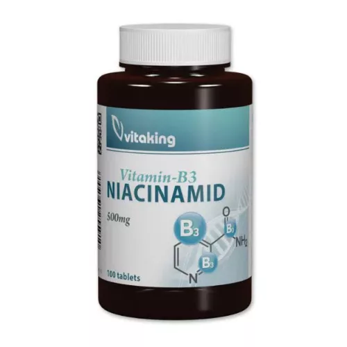 Vitaking B3-Niacinamid 500mg 100db  tabletta - Bio és natúr étrendkiegészítők