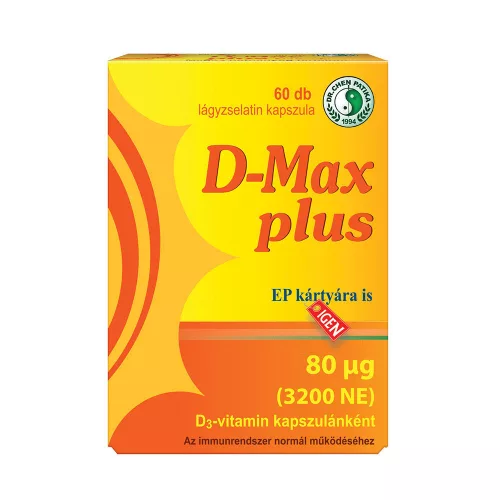 Dr.chen d-max plus d3-vitamin 3200ne kapszula 60 db - Bio és natúr étrendkiegészítők