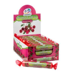 1x1 vitamin c-vitamin 100 mg szőlőcukor rágótabletta cseresz 17 db - Bio és natúr étrendkiegészítők