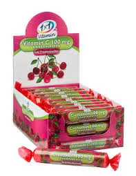 1x1 vitamin c-vitamin 100 mg szőlőcukor rágótabletta cseresz 17 db - Bio és natúr étrendkiegészítők