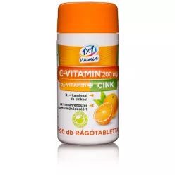 1x1 C-200 mg D3 cink rágótabletta 90 db - Bio és natúr étrendkiegészítők