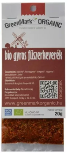 Greenmark bio gyros fűszerkeverék 20 g - Bio és natúr élelmiszerek