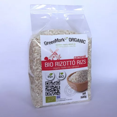Greenmark bio rizottó rizs fehér carnaroli  500 g - Bio és natúr élelmiszerek