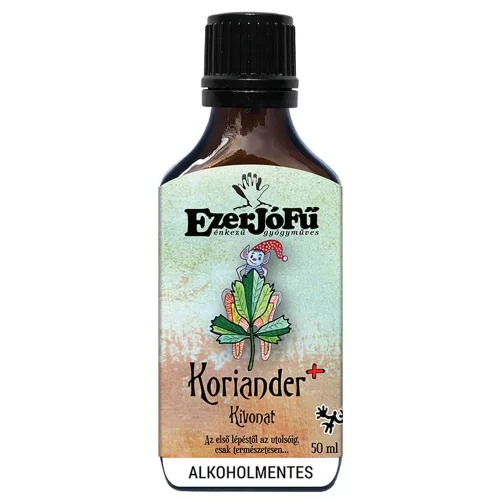 EZERJÓFŰ KORIANDER+ KIVONAT CSEPP 50 ml 50 ml - Bio és natúr étrendkiegészítők