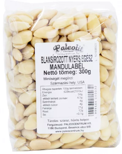 Paleolit Mandulabél blansírozott 300g nyers, egész - 