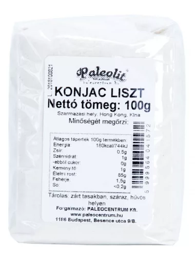 Paleolit Konjac liszt 100g 120-200 mesh glükomannán tartalom min 90% - 