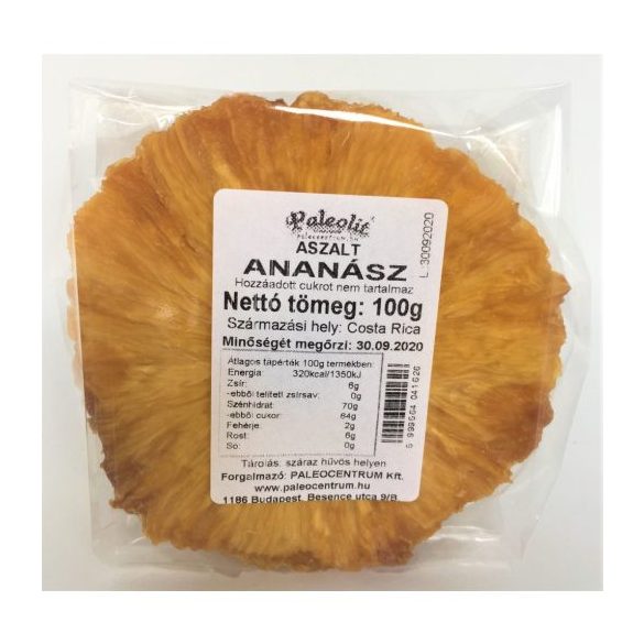 Paleolit Aszalt ananász szelet 100g cukormentes