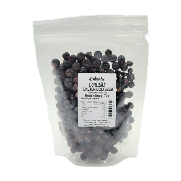 Paleolit Liofilizált fekete ribizli 70g szemek Black currant