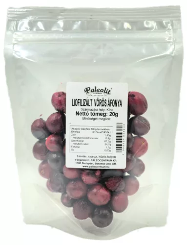 Paleolit Liofilizált vörös áfonya 20g szemek Cranberries - 