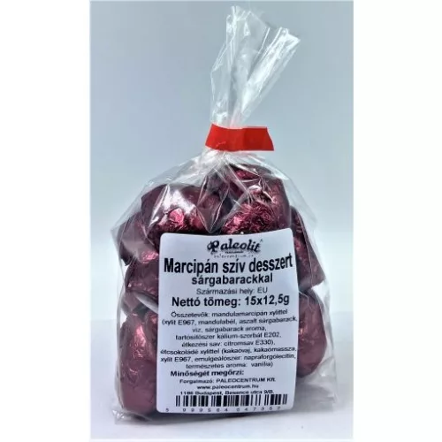 Paleolit Marcipán szív 15x12,5g sárga barackkal - 