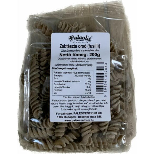 Paleolit GM zabtészta orsó (fusilli) 200g