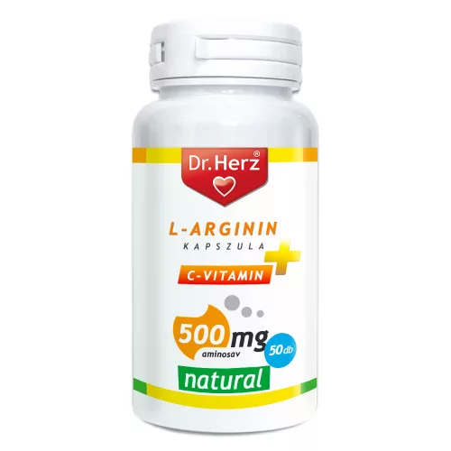 Dr. Herz L-Arginin+C-vitamin 500 mg kapszula 50 db - Bio és natúr étrendkiegészítők