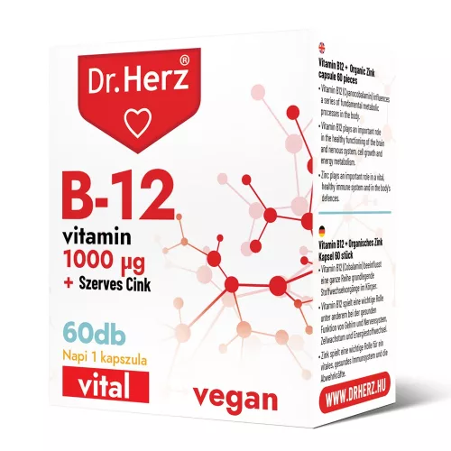 DR Herz B12 1000 mcg + Szerves Cink 60 db kapszula - Bio és natúr étrendkiegészítők