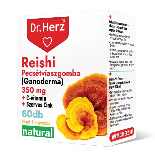 DR Herz Reishi 350 mg + C-vitamin + Szerves Cink 60 db kapszula - Bio és natúr étrendkiegészítők