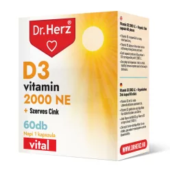 DR Herz D3-vitamin 2000 NE+Szerves Cink 60 db kapszula - Bio és natúr étrendkiegészítők