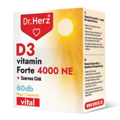 DR Herz D3-vitamin 4000 NE+Szerves Cink 60 db kapszula - Bio és natúr étrendkiegészítők