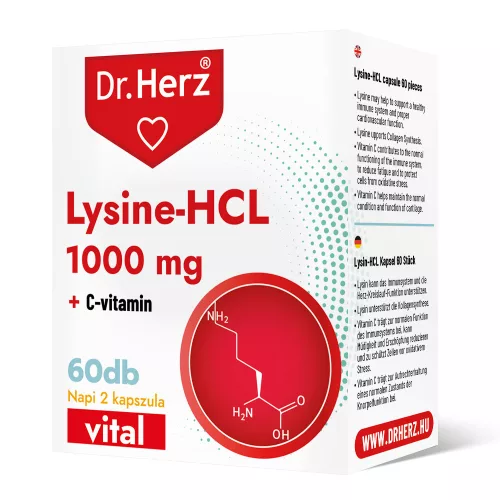 Dr.herz lysine-hcl+c-vitamin kapszula 60 db - Bio és natúr étrendkiegészítők