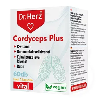 Dr.herz cordyceps plus+c-vitamin kapszula 60 db - Bio és natúr étrendkiegészítők