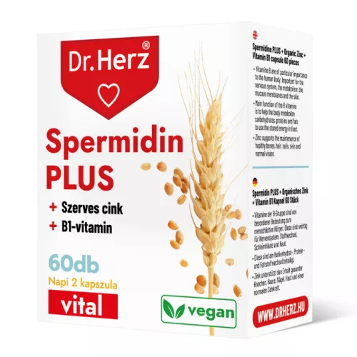 Dr.herz spermidin+b1-vitamin+szerves cink kapszula 60 db - 