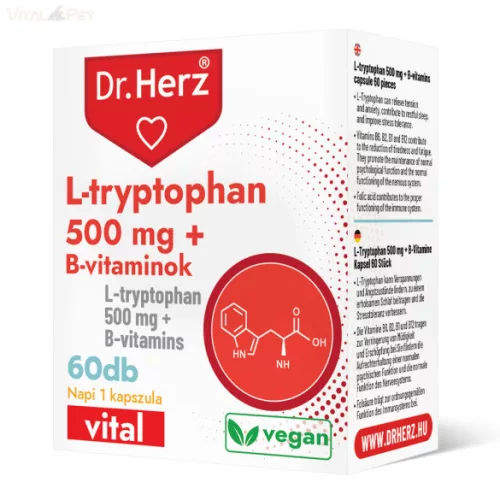 DR.HERZ L-TRYPTOPHAN+B-VIT. KAPSZ. 60DB - Bio és natúr étrendkiegészítők
