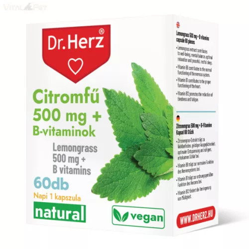 DR.HERZ CITROMFŰ+B-VITAMIN KAPSZULA 60DB - Bio és natúr étrendkiegészítők