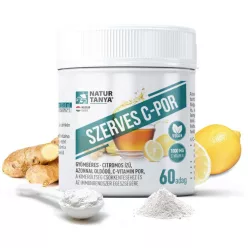 Natur Tanya® Szerves C-por – azonnal oldódó, gyömbéres - citromos ízű C-vitamin por, 60 adag - Bio és natúr étrendkiegészítők