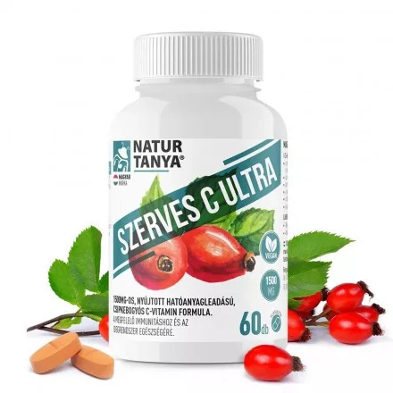 Naturtanya szerves c ultra 1500 mg retard c-vitamin csipkebogyó kivonattal tabletta 60 db - Bio és natúr étrendkiegészítők