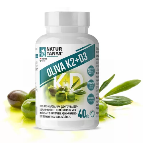 Natur Tanya OLIVA K2+D3 40 db – Világszabadalommal védett vitaMK7 K2-vitaminnal - Bio és natúr étrendkiegészítők