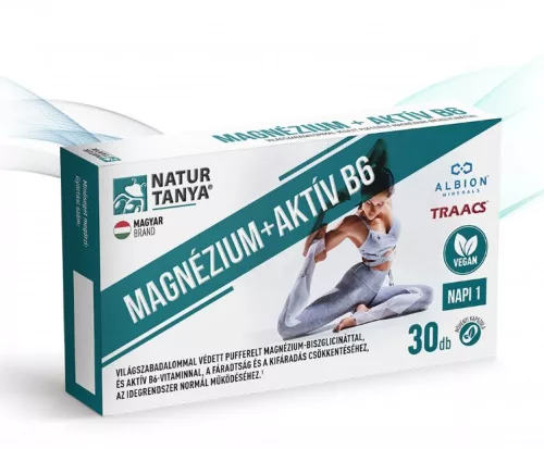 Natur Tanya® Vegán MAGNÉZIUM + AKTÍV B6 30 db - Bio és natúr étrendkiegészítők
