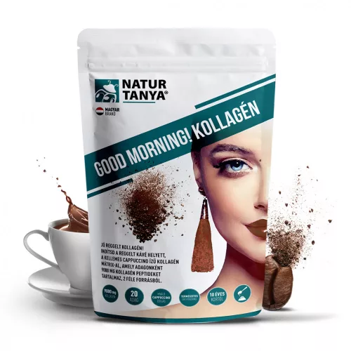 Natur Tanya® Good morning! Kollagén cappuccino - hal és marha kollagén peptidek, biotin, C-vitamin és – Bőr, haj, köröm
