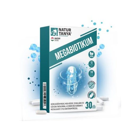 Natur Tanya® MEGABIOTIKUM - 12 féle baktériumtörzs, mega dózisú, 120 milliárd CFU élőflóra tartalom