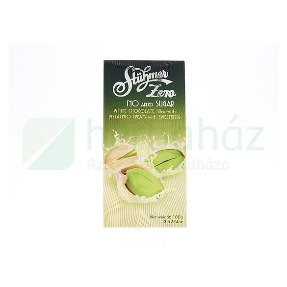 Stühmer Zero Pisztáciás Krémmel Töltött Fehércsokoládé, Édesítőszerrel 100G