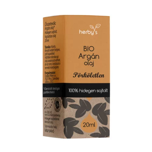 Herbys bio argán olaj hidegen sajtolt 20 ml - Aromaterápiához és természetes wellnesshez