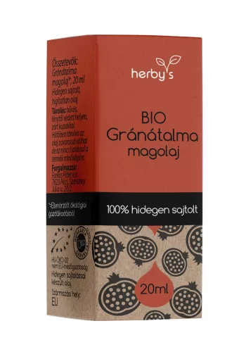 Herbys bio gránátalma magolaj hidegen sajtolt 20 ml - Aromaterápiához és természetes wellnesshez