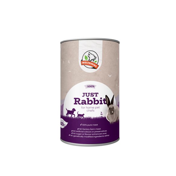 Farkaskonyha bio justrabbit nyúl 100% párolt hús és belsőség 400 g