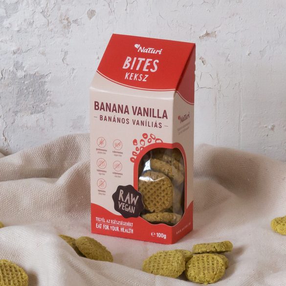 Gluténmentes naturi bites banános vaníliás keksz 100g