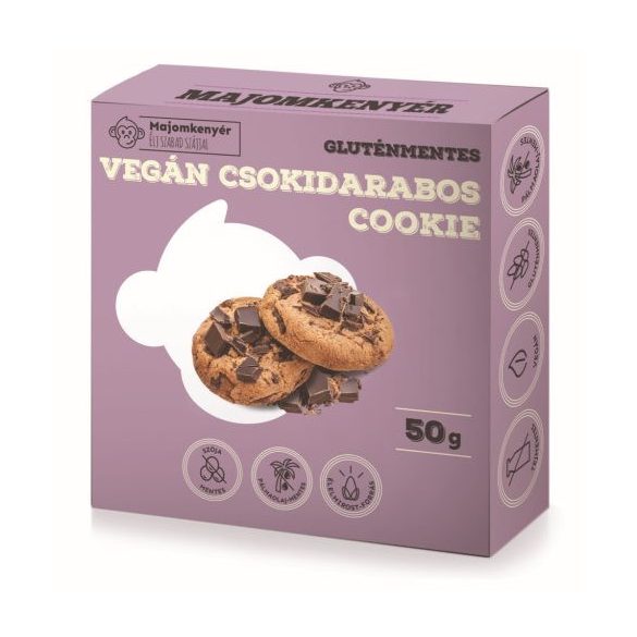 MAJOMKENYÉR GLUTÉNMENTES VEGÁN CSOKIDARABOS COOKIE 50 g