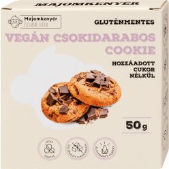   MAJOMKENYÉR GLUTÉNMENTES VEGÁN CSOKIDARABOS COOKIE HOZZÁADOTT CUKOR NÉLKÜL 50 g