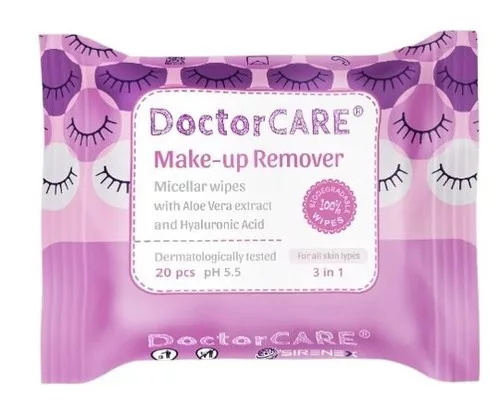 Doctor Care sminklemosó törlőkendő 100% biodegradable 20 db - Bio és natúr kozmetikumok