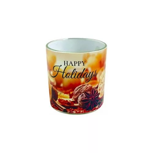 Illatmécses üvegpohárban róma happy holidays 1db