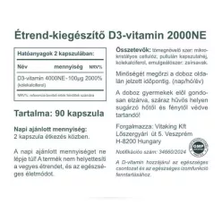 Vitaking D3-vitamin 2000NE (90) kapszula - Bio és natúr étrendkiegészítők