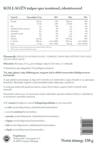 Vitaking Marhakollagén italpor epres 300g - 